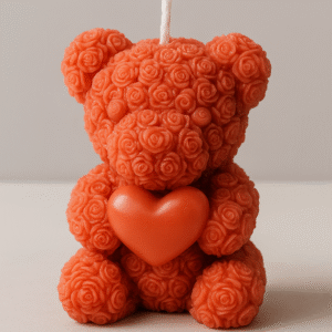 Mini Teddy Bear Candle – Red Colour by Heziglow Candles