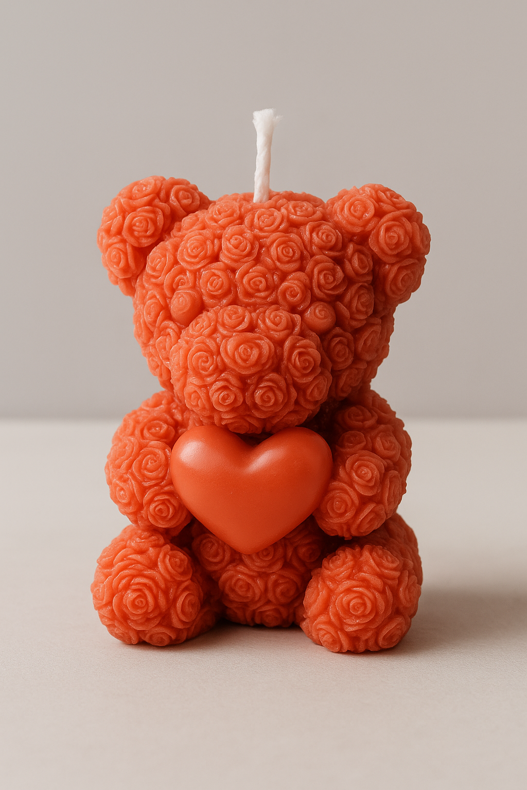 Small Teddy Candle - Fresh Red Rose Fragrance - Image 2
